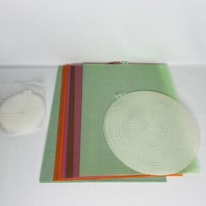 Darice Plastic Canvas 9 Sheets 10.5" x 13.5"  10-Count Assorted Colors + extras